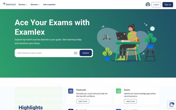 Screenshot of examlex.com