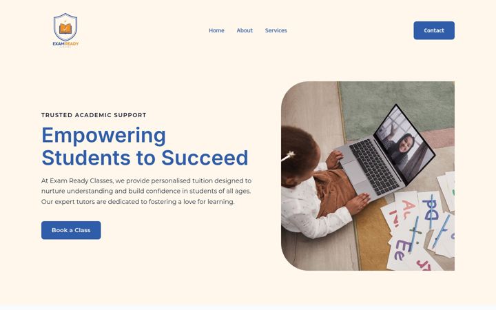 Screenshot of examreadyclasses.com