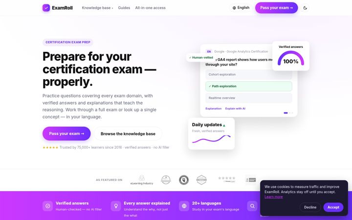 Screenshot of examroll.com