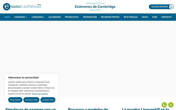 Screenshot of examslaspalmas.com