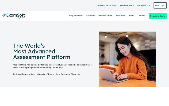 Screenshot von examsoft.com