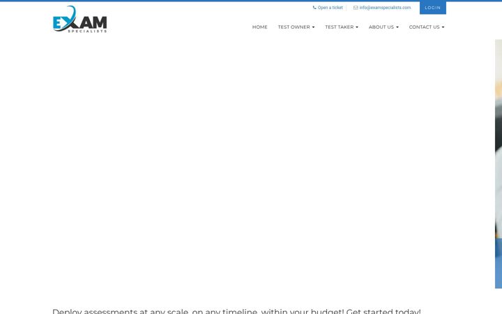 Screenshot of examspecialists.com