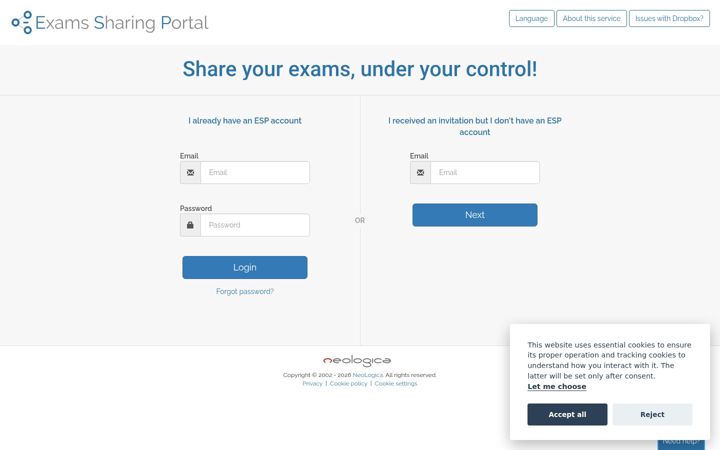 Screenshot of examssharingportal.com