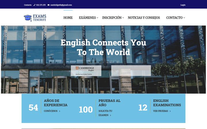 Screenshot of examstenerife.com