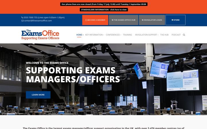 Screenshot of examstraining.org