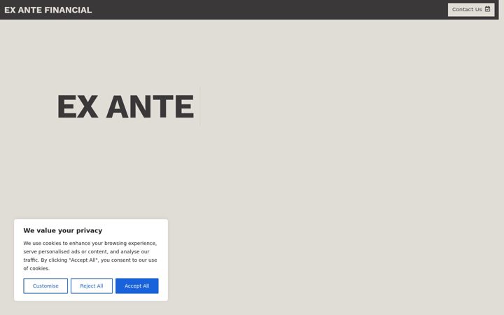 Snímek obrazovky exantefinancial.com.au