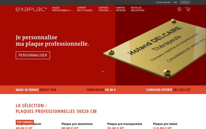 Screenshot of exaplac.com