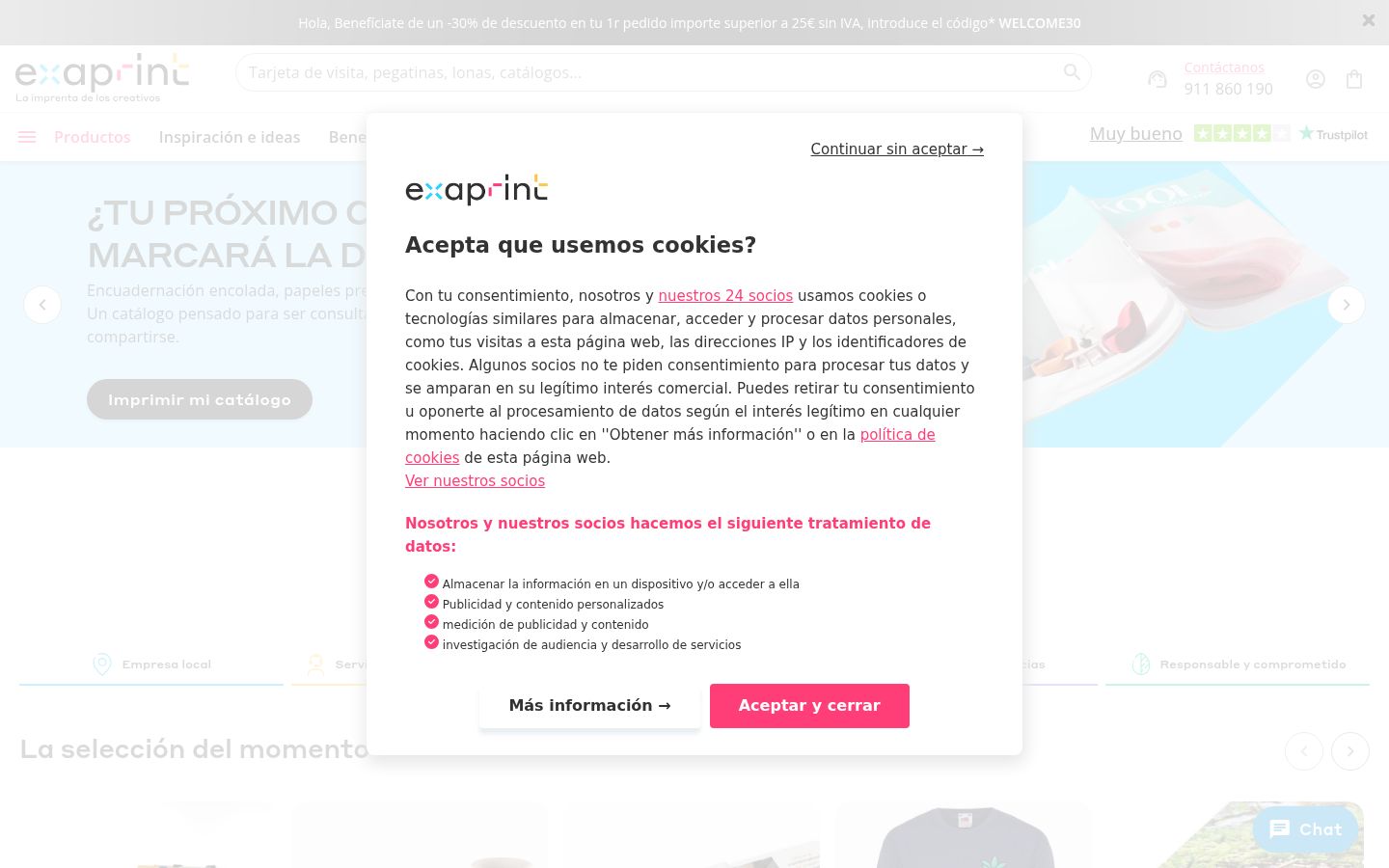 Sutikimo reklamjuostės, rodytos prieš bet kokią sąveiką, ekrano kopija