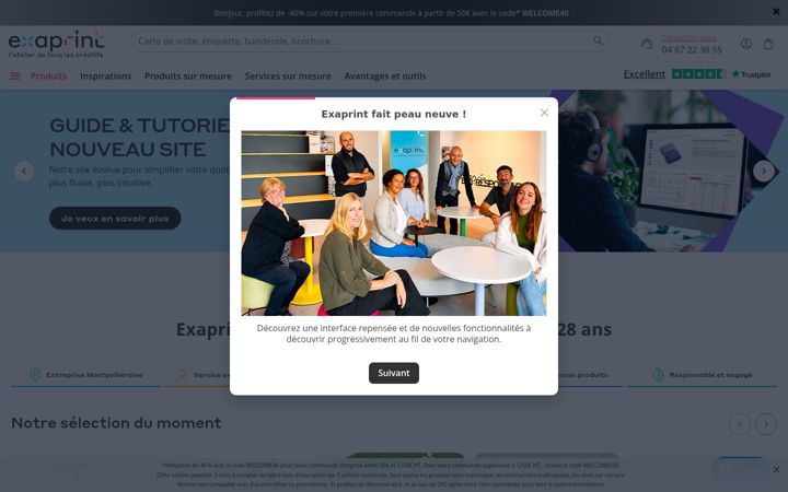 Screenshot of exaprint.fr
