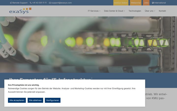 Screenshot of exasys.com