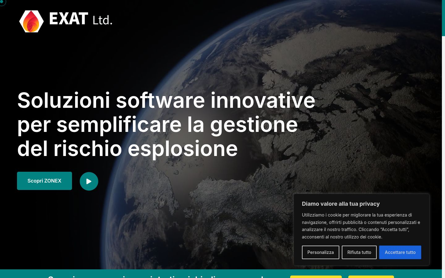Screenshot del banner di consenso mostrato prima di qualsiasi interazione