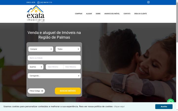 Screenshot of exataimobiliariapalmas.com.br