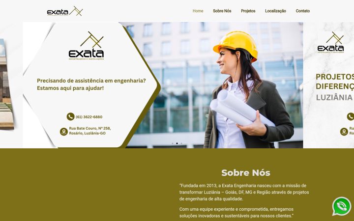Screenshot of exataprojetoseconstrucoes.com.br