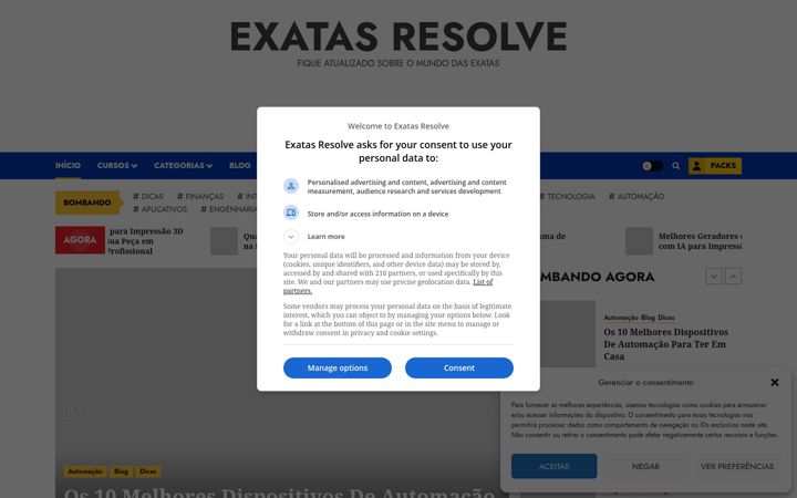 Screenshot of exatasresolve.com.br