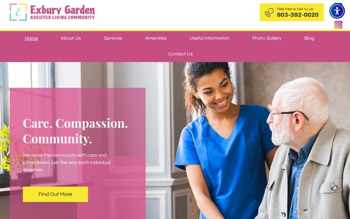 Screenshot of exburygardenalc.com