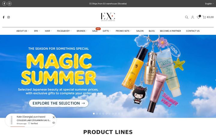 Screenshot of exc-beauty.com