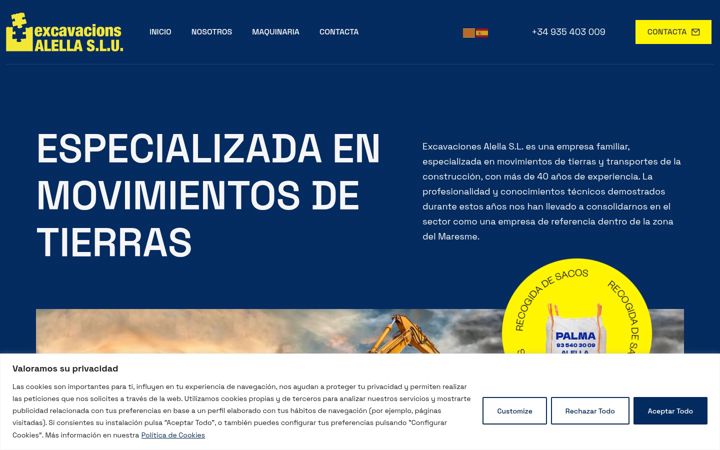 Ekrano kopija excavacionesalella.es