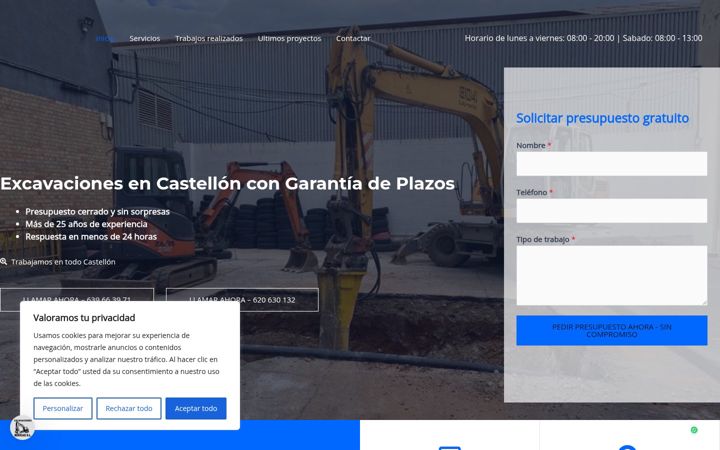 Screenshot of excavacionesbenicas.com