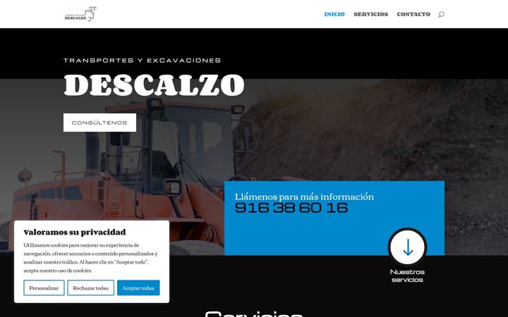 Screenshot του excavacionesdescalzo.es