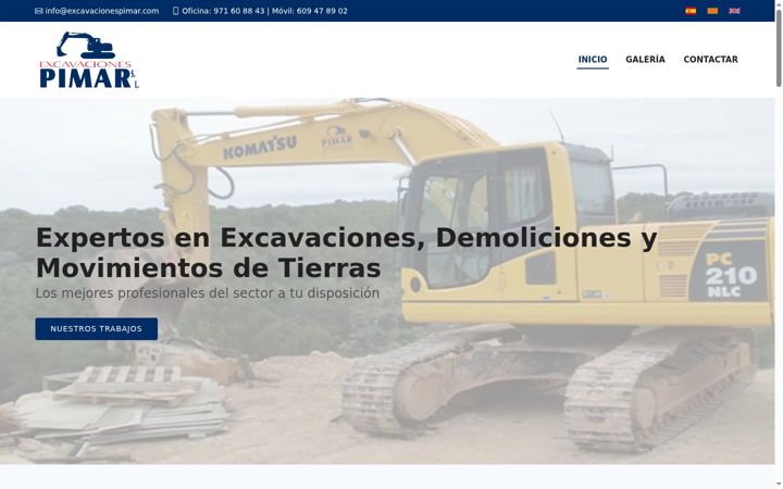 Screenshot of excavacionespimar.com