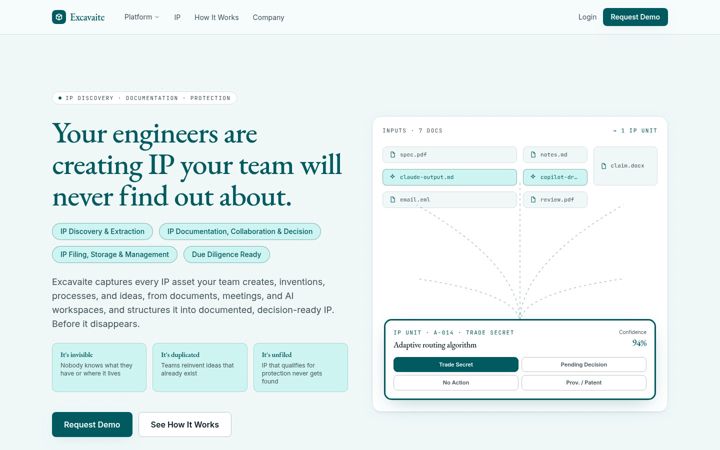Screenshot of excavaite.com
