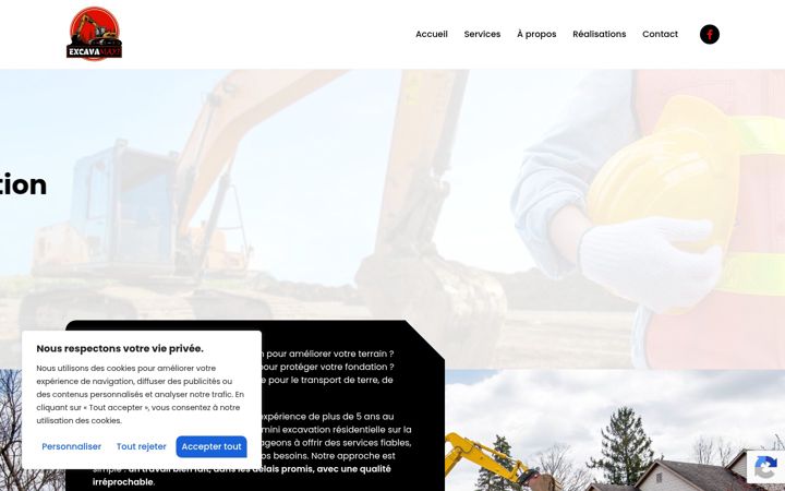 Screenshot of excavamax.ca