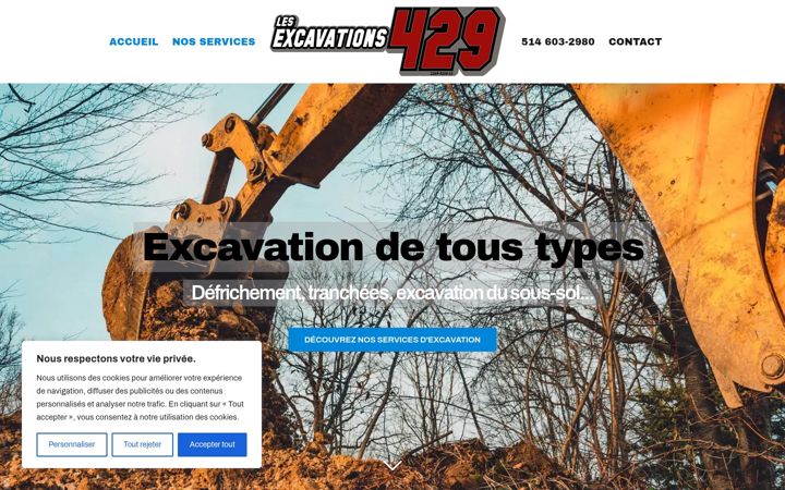 Screenshot of excavation429.ca