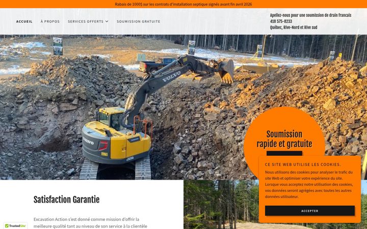 Screenshot of excavationaction.com
