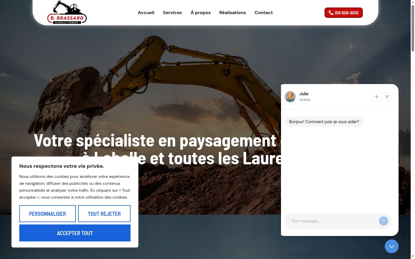 Screenshot of the consent banner shown before any interaction