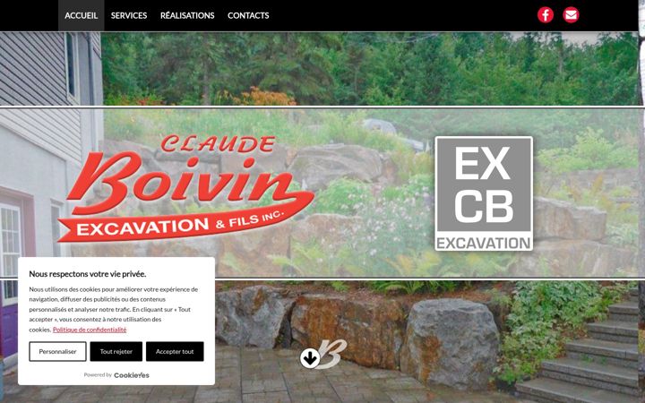 Screenshot of excavationclaudeboivin.com