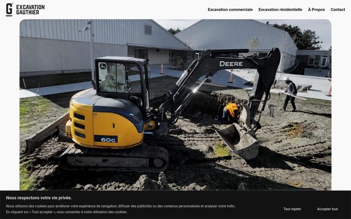 Screenshot of excavationgauthier.com