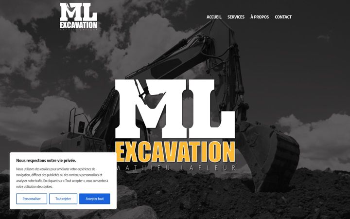 Screenshot of excavationml.ca