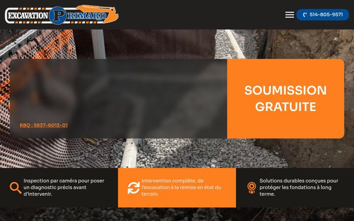 Screenshot of excavationprimard.com