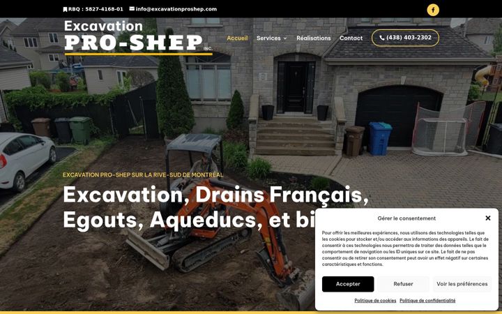 Screenshot of excavationproshep.com