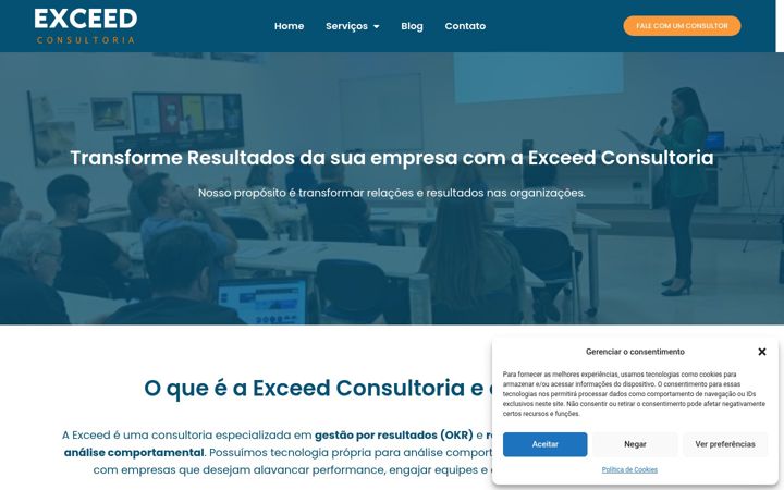 Screenshot di exceedconsultoria.com.br