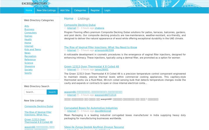 Screenshot of exceeddirectory.com