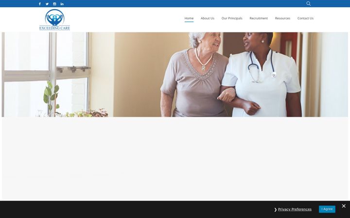 Zrzut ekranu exceedingcare.co.uk