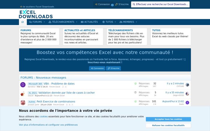 Screenshot of excel-downloads.com
