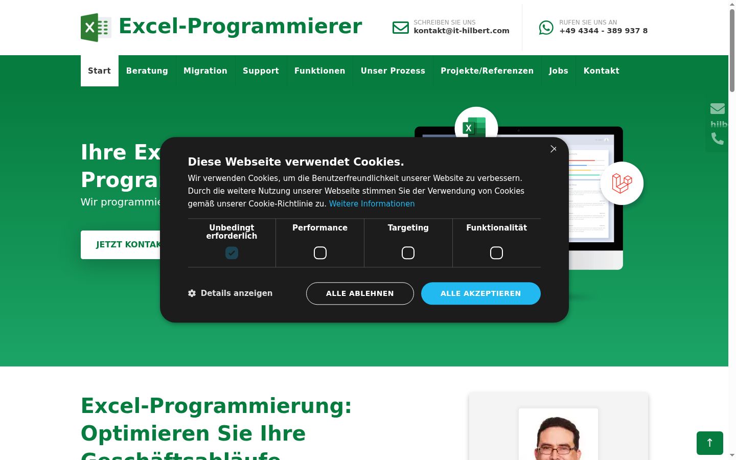Screenshot del banner di consenso mostrato prima di qualsiasi interazione