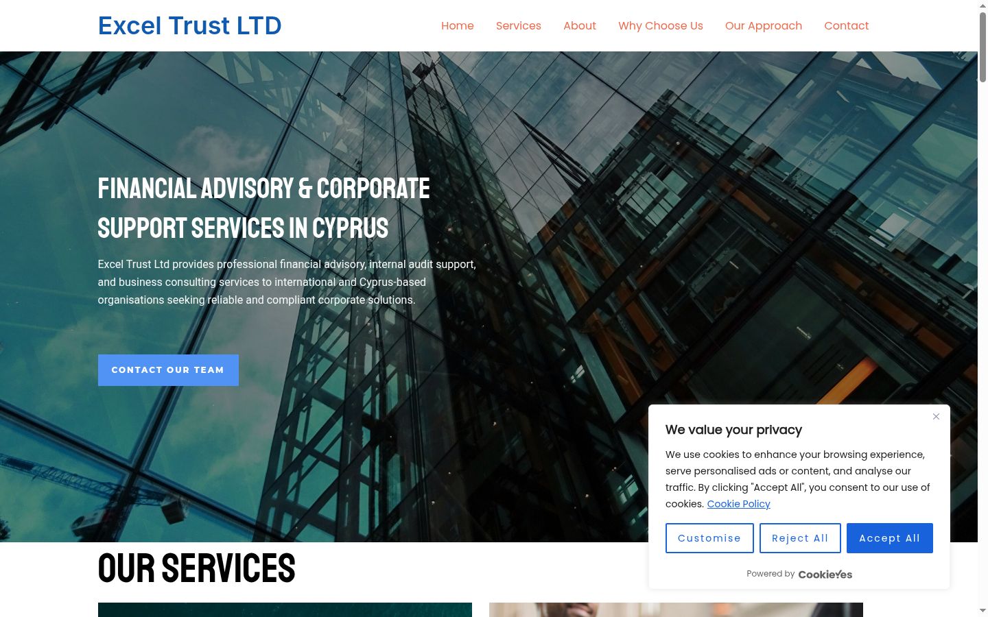 Screenshot del banner di consenso mostrato prima di qualsiasi interazione