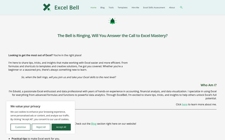 Screenshot of excelbell.com