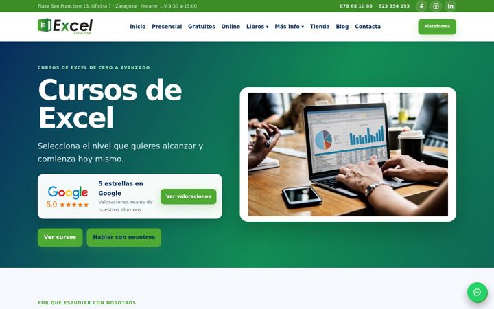 Screenshot of excelcurso.com