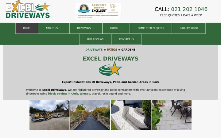 Skærmbillede af exceldriveways.ie