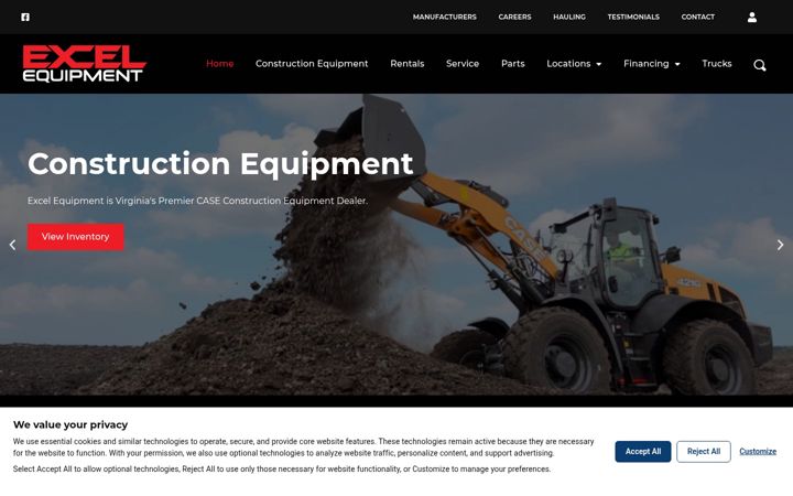 Screenshot of excelequipment.com