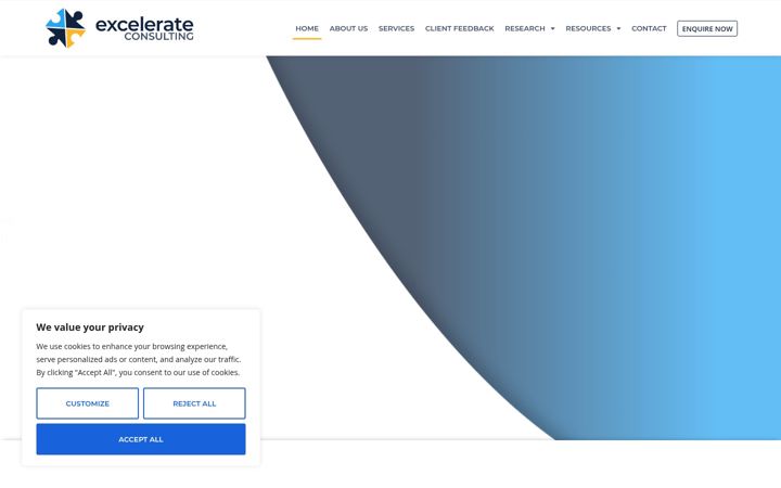 Ekrano kopija excelerateconsulting.co