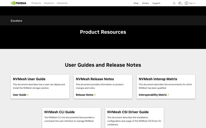Screenshot of excelero.com
