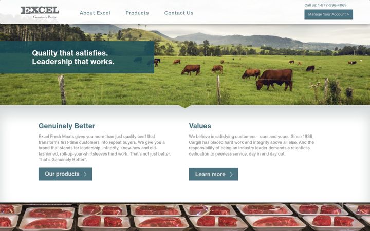Screenshot of excelfreshmeats.com