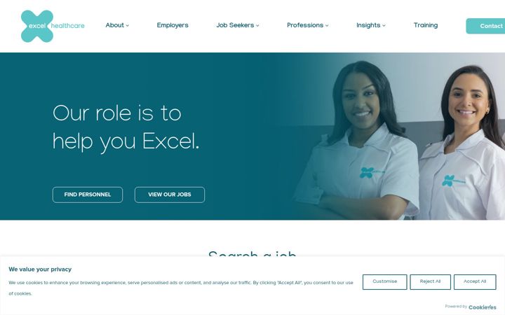 Screenshot of excelhealthcare.com