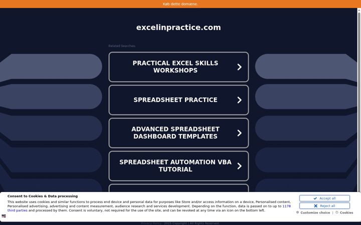 Screenshot of excelinpractice.com