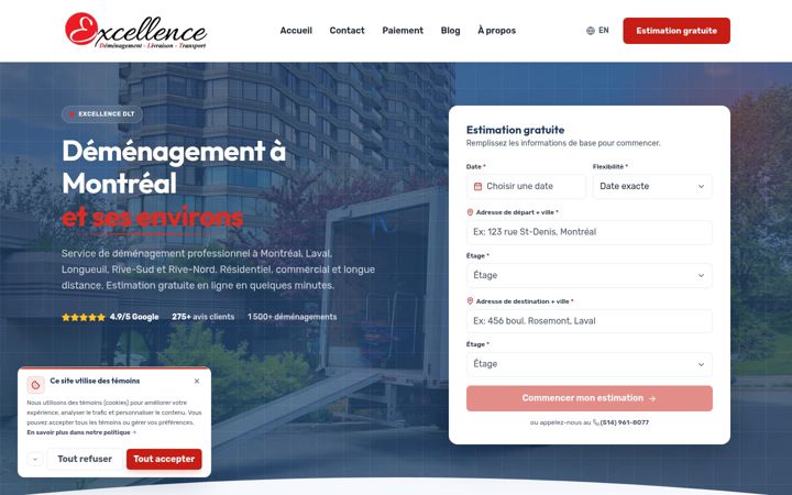 Screenshot of excellencedlt.ca
